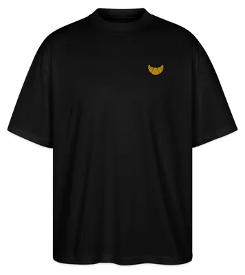 Produktbild von Spreadshirt Stickerei Croissant Oversize Uni T-Shirt, XXL, Schwarz