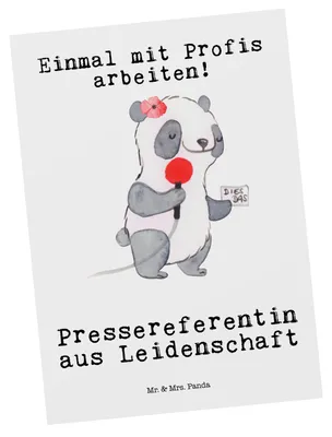Produktbild von Mr. & Mrs. Panda bildkarte Pressereferentin Leidenschaft - Weiß - Geschenk, Studium, Ansichtskarten, Lustig, Witzig, Ansichtskarte, Postkarten, Postkarte, Grußkarte
