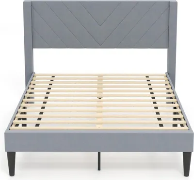 Obrázok produktu pre Rám postele pre matrac 200x140 cm, sivý zamat