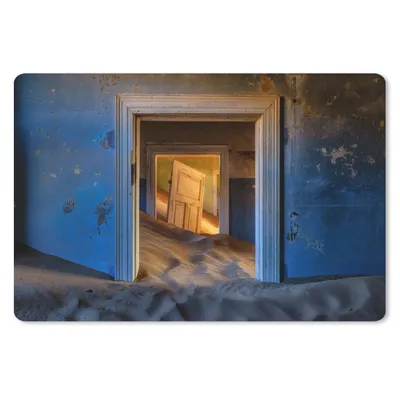 Produktbild von MuchoWow® Mauspad Mousepad Sand - Blau - Tür - Architektur 27x18 cm - Mousepads - Maus Mat - Pad - Mausunterlage - Büroartikel - Desk Matten