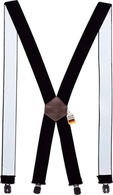 Produktbild von Hochwertige Hosenträger Uni 3,5 cm X-Form mit 4 robusten Clips Herren (schwarz/braun)
