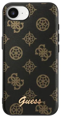 Produktbild von Guess, MagSafe Hülle iPhone 17e Peony Script Logo stoßfest, Schwarz