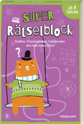 Obrázek produktu pro Super Rätselblock ab 8 Jahren.Sudokus, Kreuzwörträtsel, Geheimcodes und viele andere Rätsel