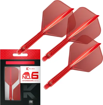 Produktbild von Target Darts K Flex Dartflights No.6 - Mittel 26mm, Rot