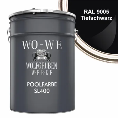 Produktbild von Schwimmbadfarbe Poolfarbe Schwimmbeckenfarbe SL400 Tiefschwarz ähnl. RAL 9005 - 10L