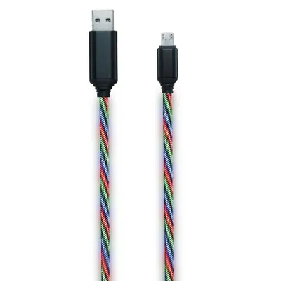 Image de câble de données USB 2GO "Tricolor" illuminé par LED. Micro USB 1m