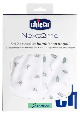 Obrázek produktu pro Chicco N2m Bamboo prostěradlo do kolébky, bílé, dětské, bílé, univerzální velikost