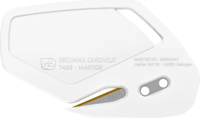 Produktbild von MARTOR 10 x Sicherheitsmesser, rostfreie verdeckte Klinge mit TiN Beschichtung, SECUMAX CARDYCUT, Profi Cuttermesser, Leicht, Kunststoff, Rechts- & Linkshänder,
