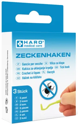 Obrázek produktu pro HARO 10168 HARO háček na klíšťata, z ABS, zelený, sada 3 ks