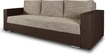 Produktbild von Schlafsofa Bird - Sofa mit Schlaffunktion und Bettkasten, Klappsofa, Schlafcouch mit Chromfüße, Couch, Couchgarnitur, Sofagarnitur (Braun + Beige (Dolaro 33 + Berlin 03))