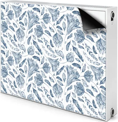 Produktbild von Magnet Heizkörper Heizkörper-Abdeckung Heizkörperabdeckung 90x60 cm  - Blaue Blätter