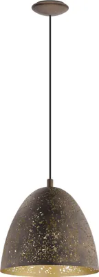 Produktbild von EGLO Pendellampe Safi, 1 flammige Vintage Pendelleuchte im Industrial Design, Retro Hängelampe aus Stahl, Ø 27,5 cm, Braun, gold, E27 Fassung