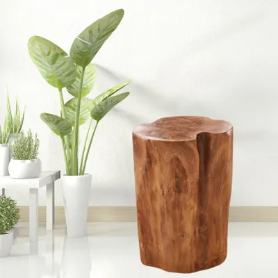 Produktbild von Teak Beistelltisch Hocker HEAVY STOOL rund 40cm Handmade massiv