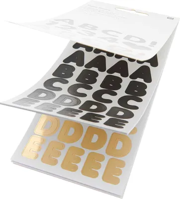 Produktbild von Stickerblock Alphabet, schwarz/goldMIX, 16 Blatt