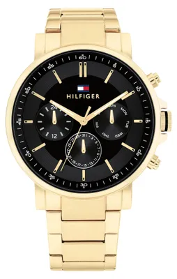 Produktbild von Tommy Hilfiger Tyson Multifunktionsuhr Schwarz Gold 1710589