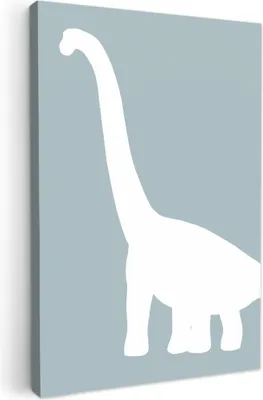 Produktbild von Wanddeko 60x90 cm - Kinder Dino - Brachiosaurus - Blau, Wandbilder, Wanddeko Wohnzimmer, Bild