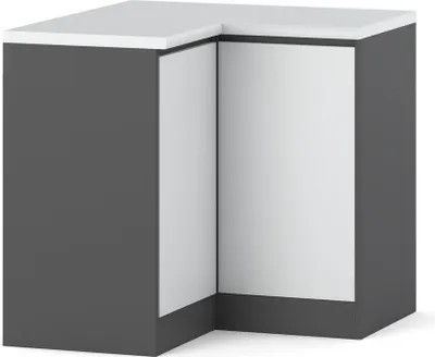 Zdjęcie produktu dla Szafka Kuchenna Stojąca Bella Narożna Z Blatem 90X90 Szary Biały Mat
