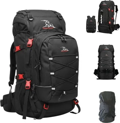 Produktbild von CarryQuest® - Trekkingrucksack 2-in-1 70-100L mit Aluminiumrahmen Schwarz