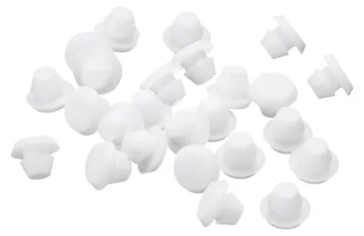 Silikonstopfen 36 Stück, rund, für Löcher 5–5,5 mm, weiß