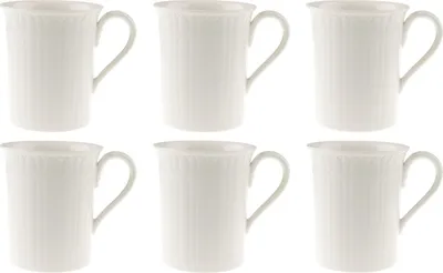 Produktbild von Villeroy & Boch CELLINI Becher Tasse mit Henkel 300ml 6er Set weiß Porzellan