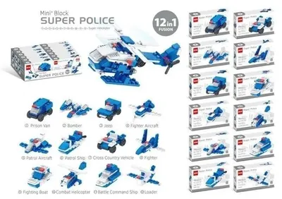 Produktbild von Mini Block Super Police 12-in-1-Bausteine