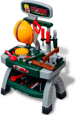 Obrázek produktu pro Dětský pracovní ponk s nářadím zelená + šedá