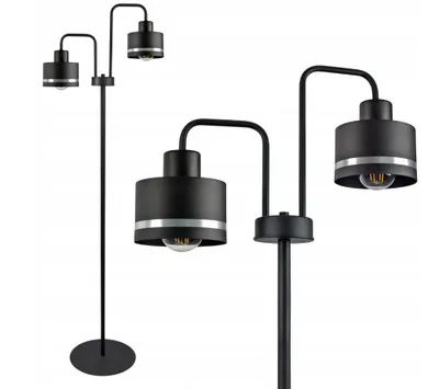 Obrázek produktu pro LUXOLAR Led Moderní stojací lampa - černá kovová stojací lampa E27, 60W pro obývací pokoj ložnici