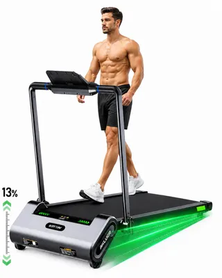 Produktbild von Akluer Walking Pad mit 13% Automatischer Steigung | Laufband 1-12 km/h | 2,5 HP Motor | LED Display | Klappbar für Zuhause