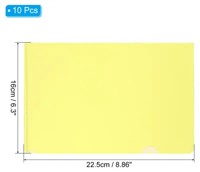 Produktbild von L-Typ Ordner 10er Pack A5 Kunststoff Aktenhš¹llen Transparente Dokumentenhš¹llen fš¹r Bš¹ro, Gelb