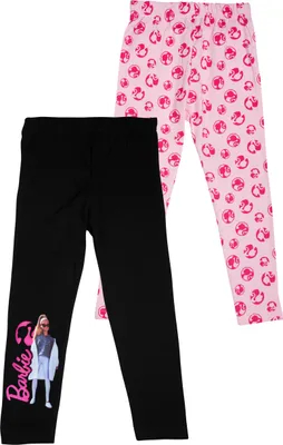 Produktbild von Barbie Leggings für Mädchen Kinder Leggins Hose Mädchenhose Sporthose Rosa/Schwarz (2er Pack) 134-140