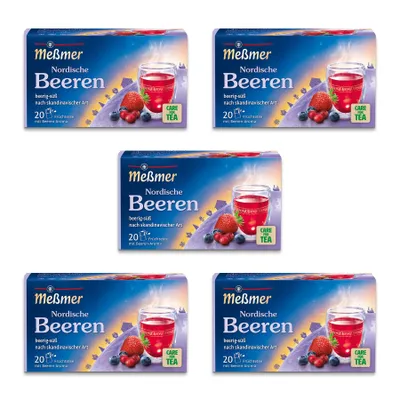 Produktbild von Meßmer Ländertee Nordische Beeren, Früchtetee mit Beeren-Aroma, 5x 20 Beutel