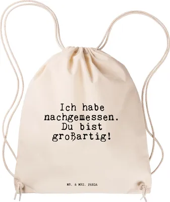 Produktbild von Mr. & Mrs. Panda Beutel Ich habe nachgemessen. Du... - Transparent - Geschenk, Sprüche, Drawstring Bag, Spruch Weisheiten Zitate Lustig Weisheit Worte, Beste Freundin
