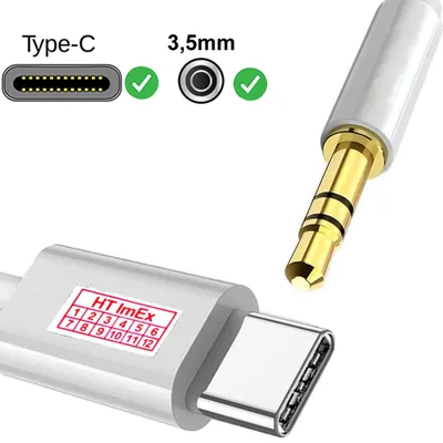 Produktbild von USB Typ C auf zu Aux 3,5mm Adapter Kabel in Audio Musik Klinke Stereo für Samsung Galaxy S22+, Tab S6