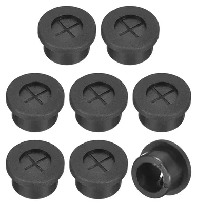 Produktbild von Kabeldurchführung Kabeltülle Gummi - 16 mm - Schwarz - 8 Stück - Für Schreibtisch und Büro