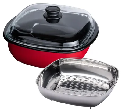 Produktbild von Riess Dampfgarer mit Glasdeckel Emaille 3 teilig 28/28