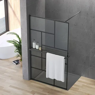 Produktbild von AQUABATOS Duschabtrennungen 120x200 cm Walk in Dusche Abtrennwand 8mm ESG Glaswand Duschwand für Badezimmer Bad Dusche Nano Beschichtung