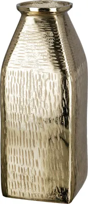 Produktbild von GILDE Vase "Lola" goldfarben, mit grober Oberfläche, H.38 cm, Öffnung: D.7cm, 69151