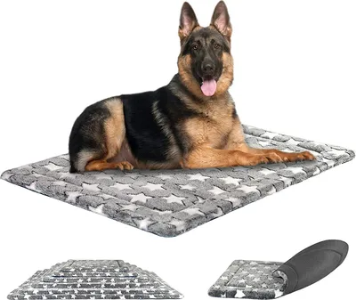 Image de Tapis pour chien, tapis pour chat - Lit réversible pour chiens de taille moyenne/grande - Lit pour chiens et chats - Lit pour chat - 120 x 80 cm, motif étoiles – Couverture moelleuse pour chien - Matelas lavable pour chien