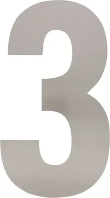 Produktbild von Hausnummer 3 XXL 500x2mm Edelstahl gebürstet