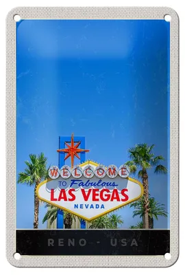 Produktbild von Blechschild Reise 12x18cm Las Vegas Nevada Amerika USA Casino Schild