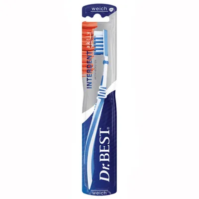 Produktbild von Dr. BEST Premium Interdent Aktiv Zahnbürste in weich 6er Pack