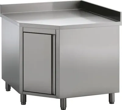 Produktbild von Combisteel Eck-Arbeitsschrank mit 1 Flügeltüre aus Edelstahl 1000/1000x700x850mm