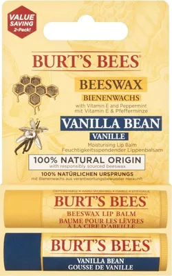 Produktbild von Burt's Bees Lippenbalsame, Hervorragendes Preis-Leistungs-Verhältnis mit dem Doppelpack bestehend aus zwei der beliebsten, 100% natürlichen, 2er Pack