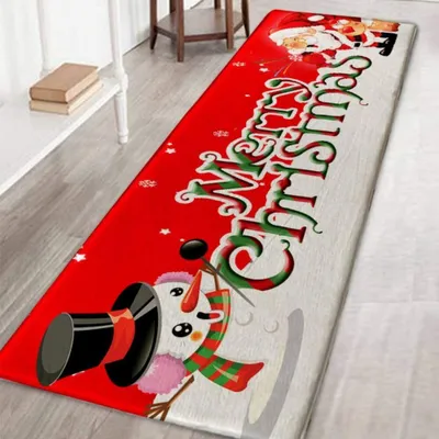 Produktbild von Weihnachtsteppich, rutschfest, ideal für Wohnzimmer, Schlafzimmer, Flur, Küche,60x180cm
