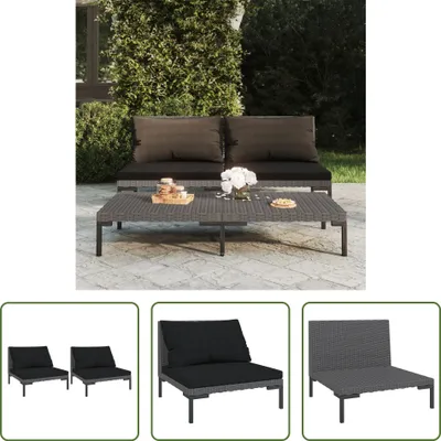 Produktbild von The Living Store Gartensofas 2 Stk. mit Kissen Halbrundes Poly Rattan