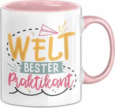 Produktbild von Praktikant Tasse Geschenk Für Praktikanten Kaffee-Becher Geschenkidee Welt Bester Praktikant (Rosa)