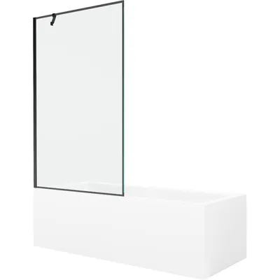 Obrázek produktu pro Mexen Cubik obdélníková vana 170 x 70 cm s pláštěm 1-křídlovou zástěnou 100 cm, Černý vzor - 550317070X9510007070