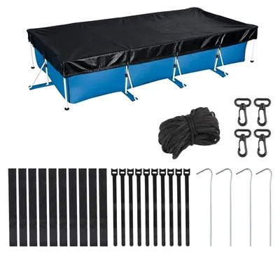 Immagine prodotto di Omgoods - Telo di copertura invernale per piscina, 220 x 150 cm, resistente ai raggi UV