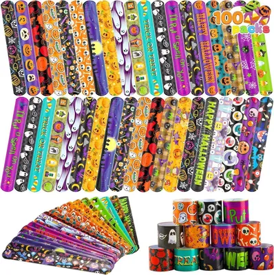 Produktbild von JOYIN Halloween Slap Armbänder für Kinder - 100 Stück