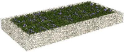 Obrázok produktu pre vidaXL Gabionový záhon Pozinkovaná oceľ 200x100x20 cm - Kvetináče a sadenice